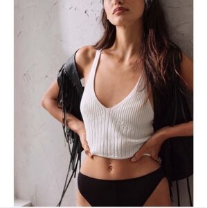 Free People Halter Ego Swit Cami in Ivory - Size Large